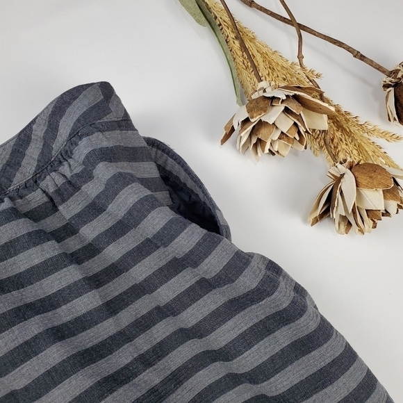 NEW Gap Thick Cotton Charcoal Grey Stripe Skirt 6 - Picture 7 of 15